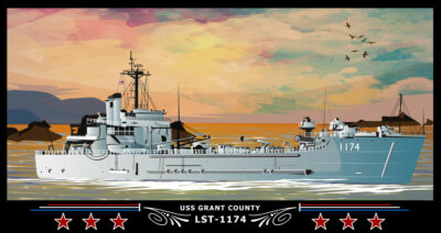 Navy Emporium USS Grant County LST-1174 Art Print