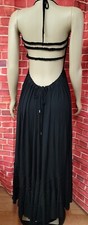 Elsha Yileisha Black Halter Tiered Women's Size US6 MAXI DRESS #C6