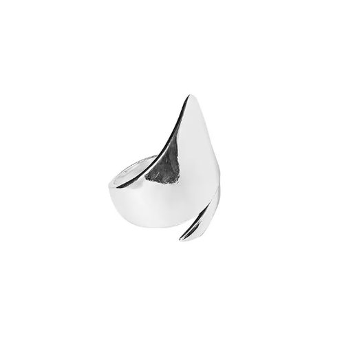 Geometric Irregular Gold Plated Cross Open Resizable Ring - Picture 10 of 10