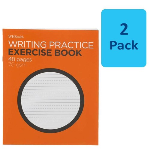 2 x WHSmith Writing Practice Medium Exercise Book With 48 Ruled Pages