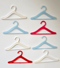 RED WHITE BLUE VINTAGE BARBIE KEN DOLL 8 PLASTIC CLOTHES HANGERS ACCESSORIES