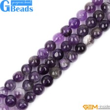 Dream Lace Amethyst Freeform Natural Round Stone Beads for Jewelry Making 15''
