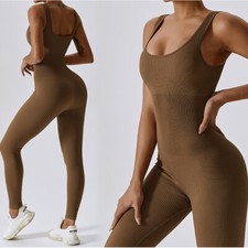 Women's Tracksuit Yoga Set Yoga Jumpsuits One Piece Workout Long Sleeve Rompers
