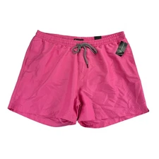INC Mens Regular Fit Quick Dry Solid 5" Swim Trunks Pink 2XL
