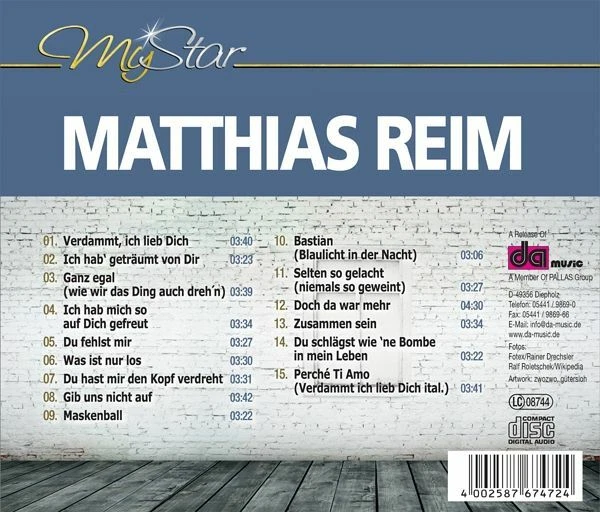 Matthias Reim Best Of CD My Star Besten Hits Größte Erfolge Schönsten Lieder - Bild 2 von 2