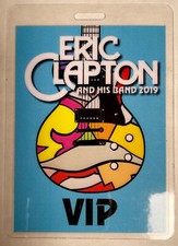 ERIC CLAPTON 2019 VIP LAMINATED BACKSTAGE PASS BLUE