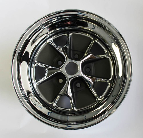 New 1965 1966 Mustang Style Styled Steel GT Wheels 15x7 Complete set Caps & Nuts - Picture 7 of 11