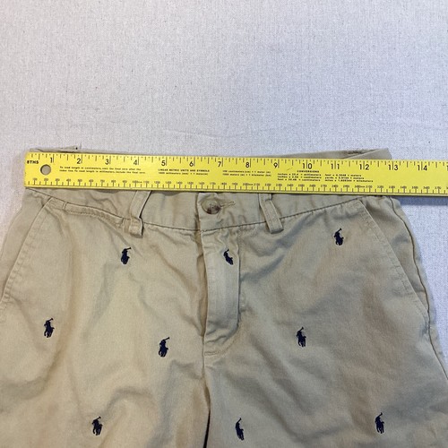 Polo Ralph Lauren Shorts Boys 14 Khaki Pony Embroidery All Over Casual Chinos - Picture 8 of 13