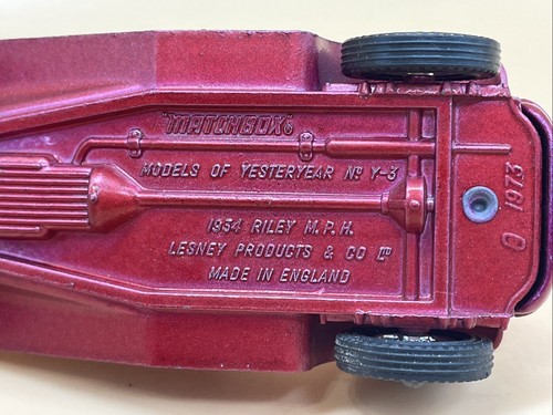 1934 Matchbox Riley MPH Yesteryear Models Y-3 RILEY 1973 MATCHBOX LESNEY VNM - Picture 18 of 19