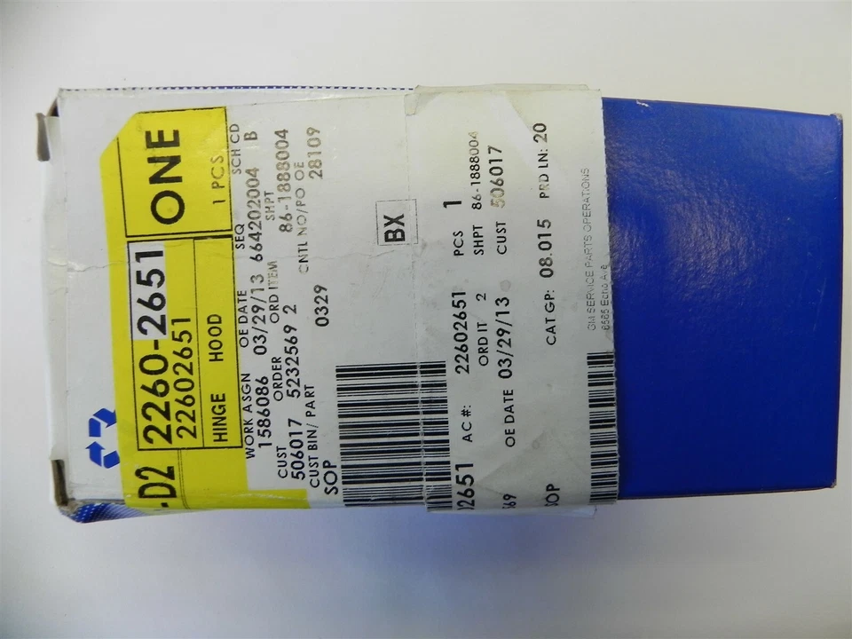 Chevrolet Cavalier Pontiac Sunfire 1996-2005 bisagra inferior izquierda para capó 22602651 Foto 2 de 4