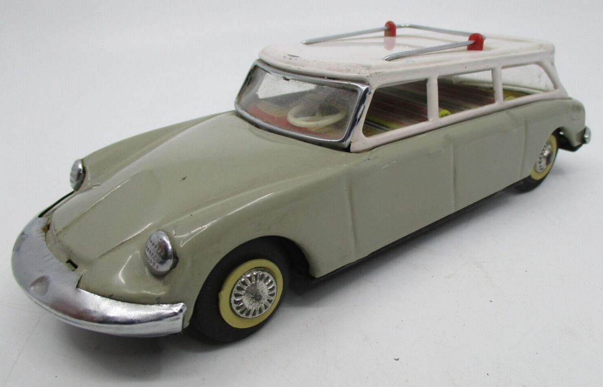 AV444 MARQUE?? 1/23 ? 21 CM CITROEN DS19 SEDAN FRICTION GRIS TOIT IVOIRE MF720