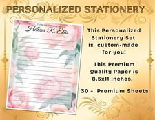 PERSONALIZED - 30Pcs Stationery Writing Paper, Watercolor Stationary  L2C40