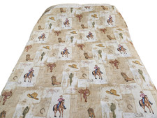 Vintage Western Shower Curtain 100 Cotton Hats Boots Cowboys Horses Vohann