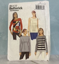 Butterick B6132 Misses Top Blouse Sewing Pattern Sz 6-14 Uncut