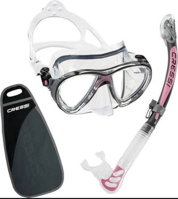 Maske + Schnorchel Set, Cressi Big Eyes Evolution Alpha Ultra Dry Pink leichter Fehler
