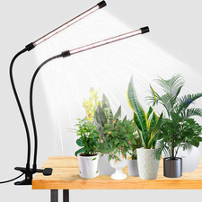 LED Grow Light Clip Lamp Full Spectrum 6000K for Indoor Plants w/Timer