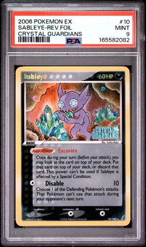 Pokemon Sableye Reverse Holo Crystal Guardians 10/100 PSA 9 Mint