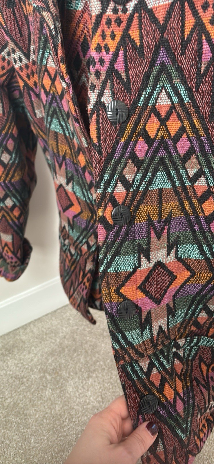 Chico's Design Multicolor Geometric Button Collar… - image 3