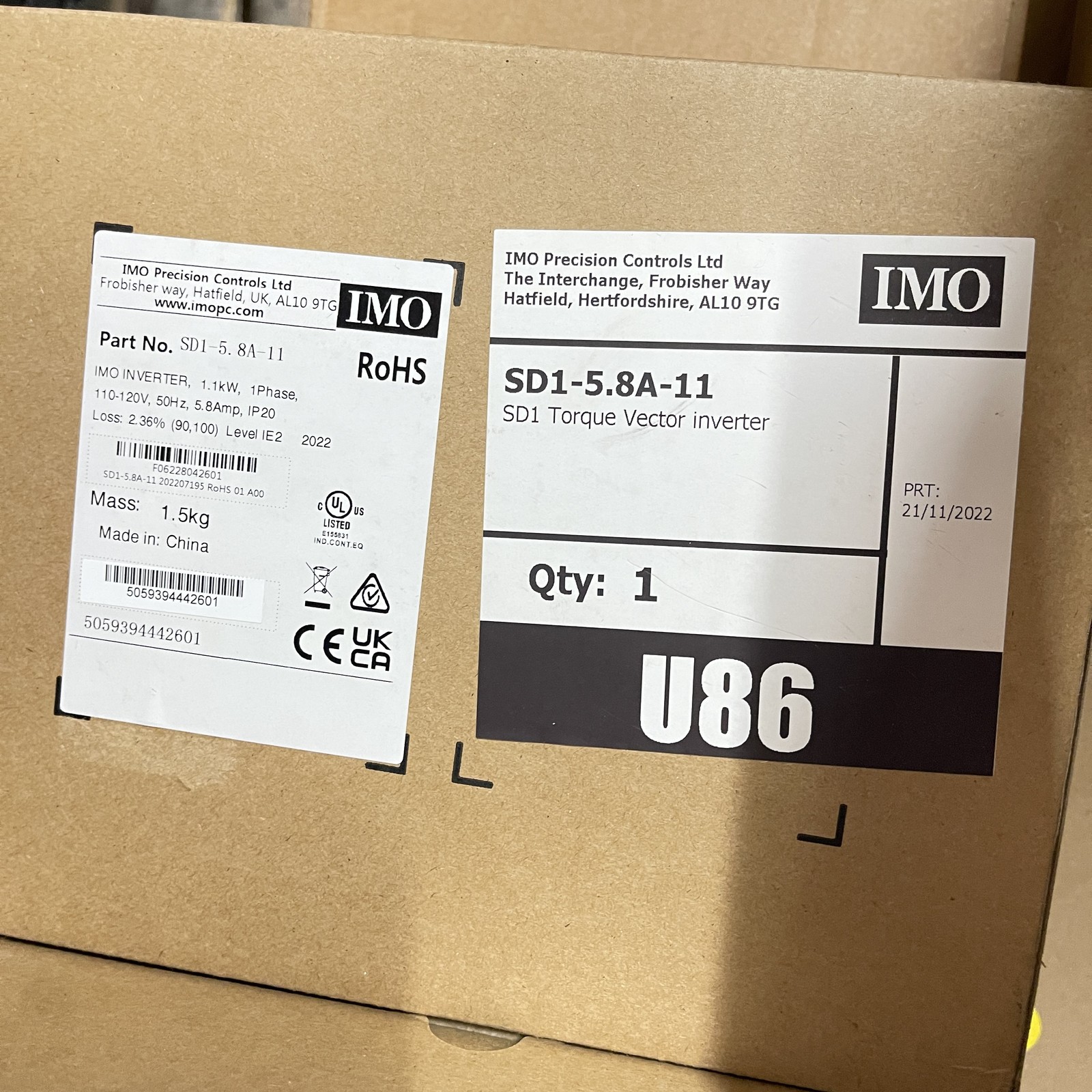 Inverter Drive SD1-5.8A-11 IMO 1.1kW 1PH 110-120V 5.8A