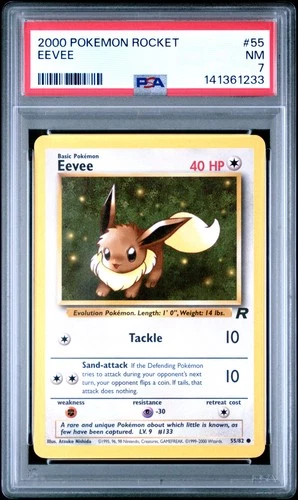 2000 POKEMON ROCKET #55 EEVEE PSA 7