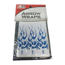 Bohning 12 Pack 4" Arrow Wraps: Blue & White Flames: Vinyl Stickers: 1" Wide