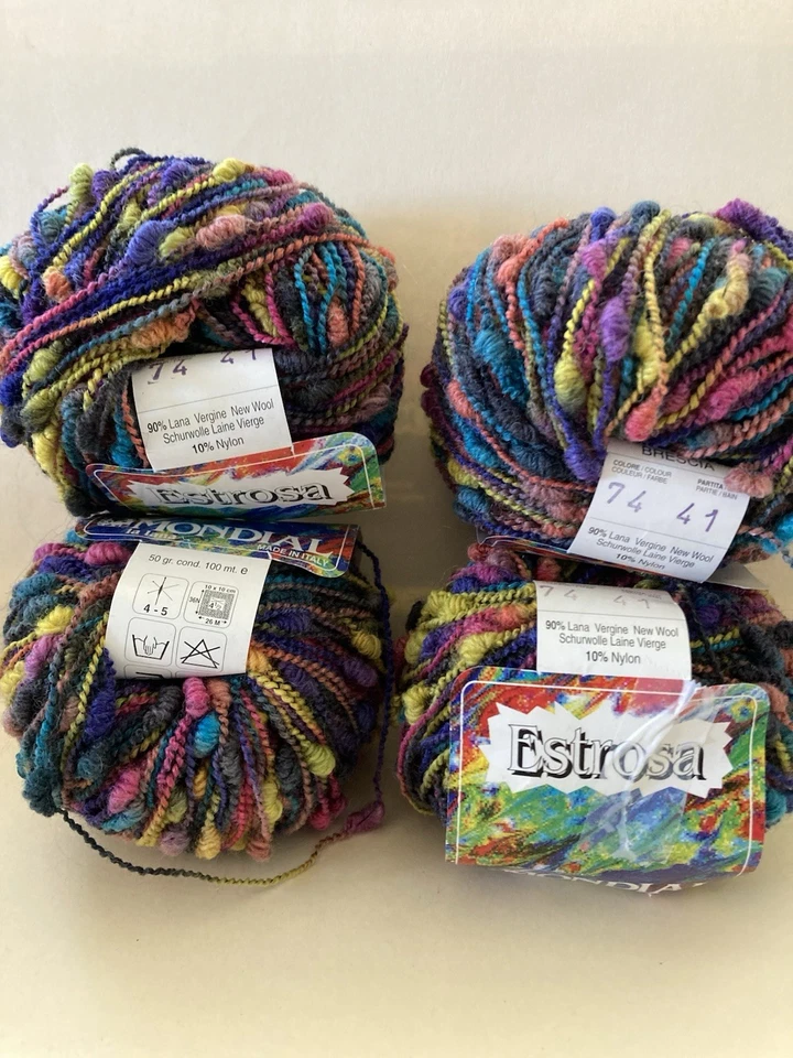 4 NWT Balls Mondial ESTROSA 90% New Wool 10% Nylon Multicolor Italy 50g 100m - Image 4 of 4