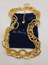 Dandbury Mint Chunky Statement Heavy Chain Goldtone Necklace 18" + 3.5"