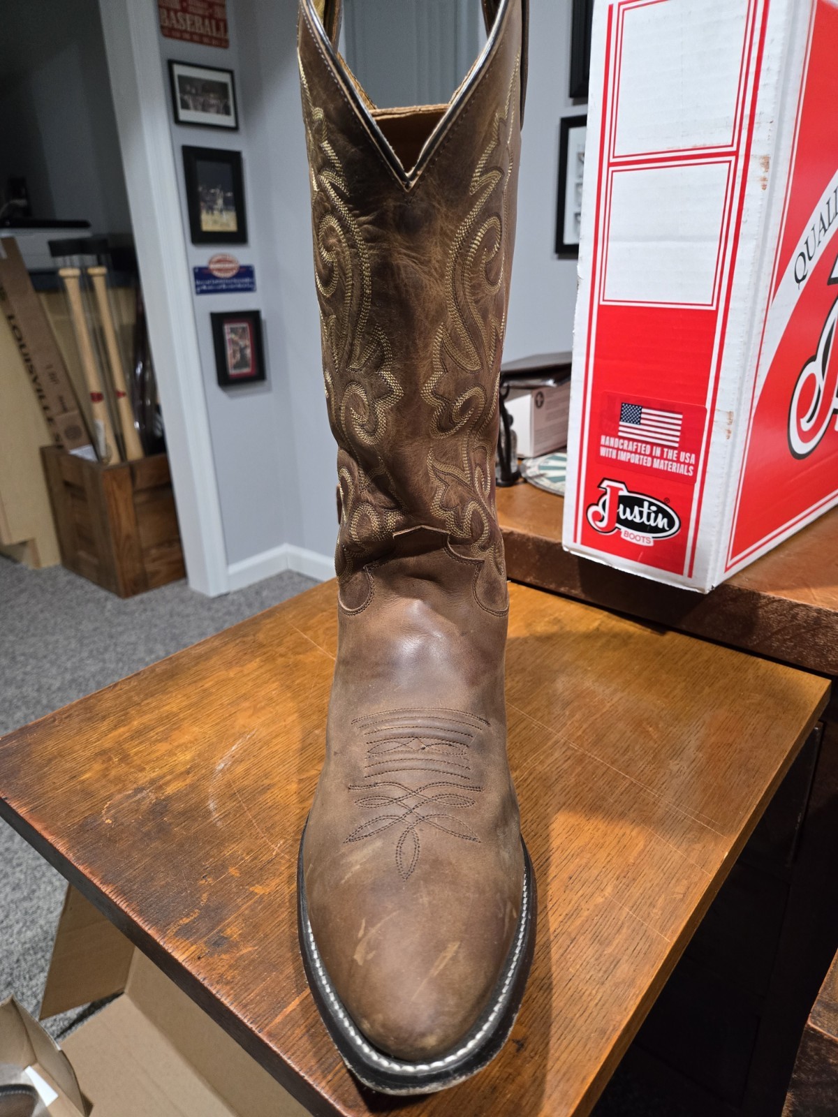 MENS JUSTIN BAY APACHE Boots Size 14D Western Cow… - image 7