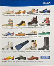 Team Xerox Print Ad 1987 Fancy Footwork Sports Shoes Equipment Office Decor VTG