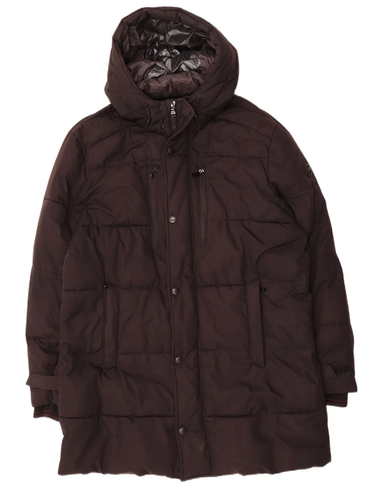Michael Kors Mens Hooded Padded Coat UK 40 Large Black Polyester BK29