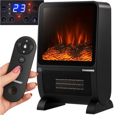Northio Elektrische Heizung 3D Flammeneffekt 2000W Fernbedienung Timer Kaminofen