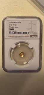 Jolly Roger Gold Coin Undated Private Issue NGC MS 70 Cert #8851036 014