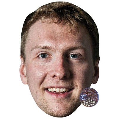 Joe Lycett (Smile) Celebrity Mask, Flat Card Face, Fancy Dress Mask