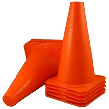 Quantity 10 9" Tall ORANGE CONES Sports Training Safety Cones Go-Cart Slalom