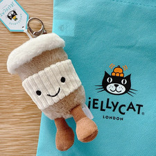 Jellycat Amuseables Coffee-to-Go Bag Charm 12cm NWT w/ Dust Bag Cute Gift