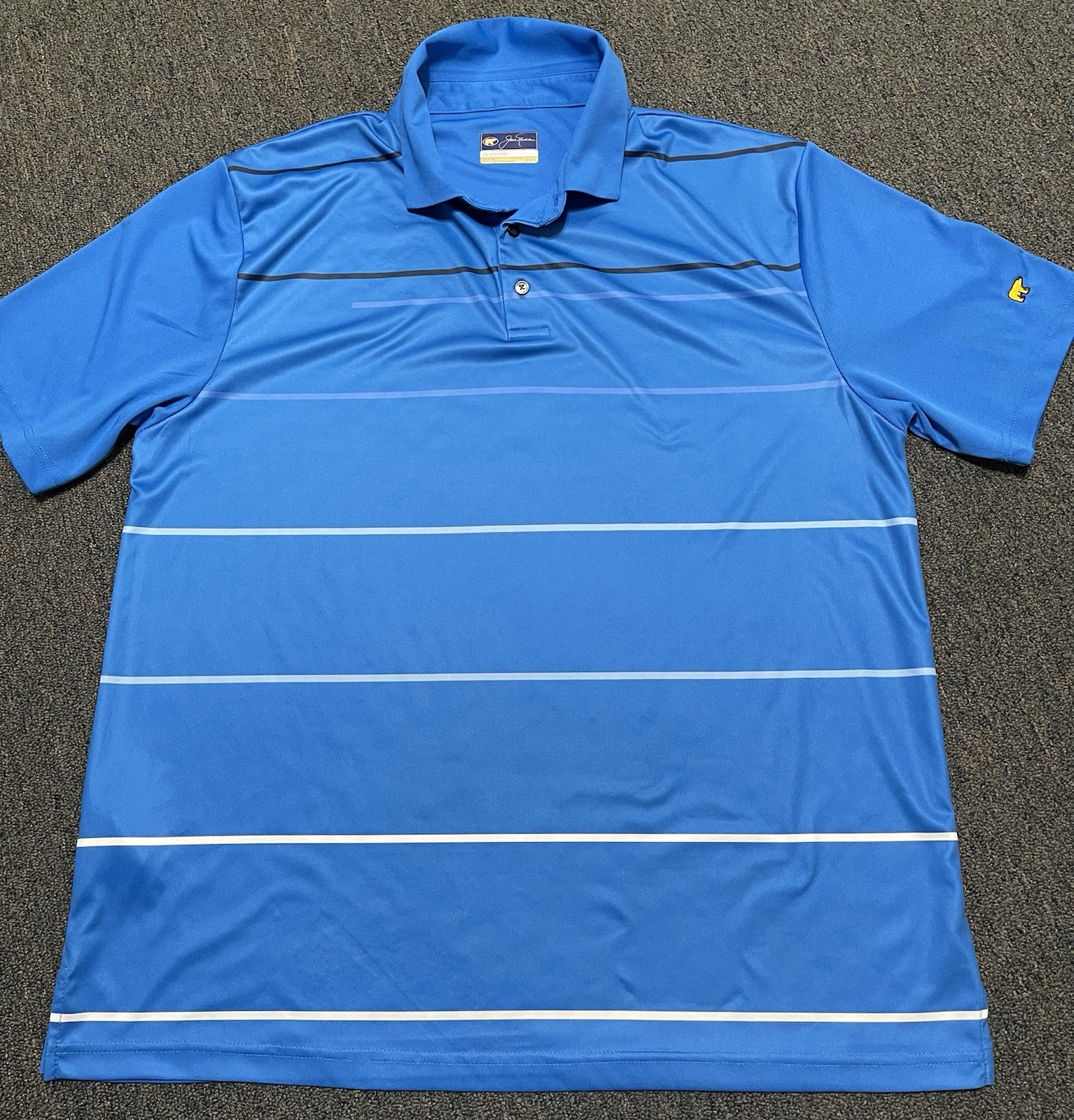 Jack Nicklaus Size Xl Stay Dri Short Sleeve Blue Golf Polo Shirt Golden Bear