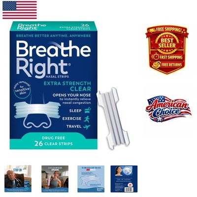 Extra Strength Clear Nasal Strips for Sensitive Skin - Instant Snoring Relief