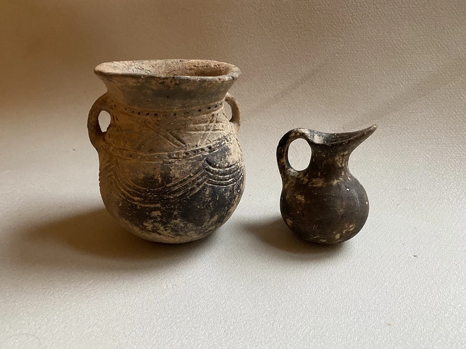 Pichet & Amphore Céramique Romaine Gallo Romaine Étrusque ? Terre Cuite Antique - Photo 2/4