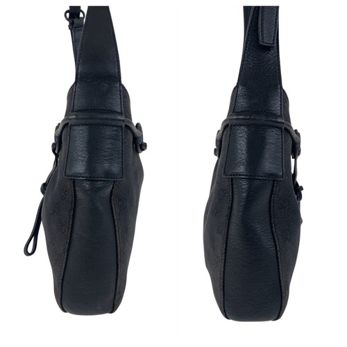 GUCCI Horsebit 101975 Borsa a tracolla Nera Nera GG Tela/Pelle GG - Foto 8 di 10