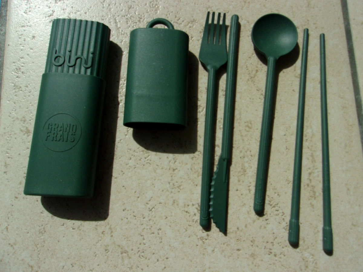 Couverts De Voyage Outlery Pour 1 Personne – Inox Pliable, étui Poche, Lave-vaisselle, Pour Camping Et Pique-nique