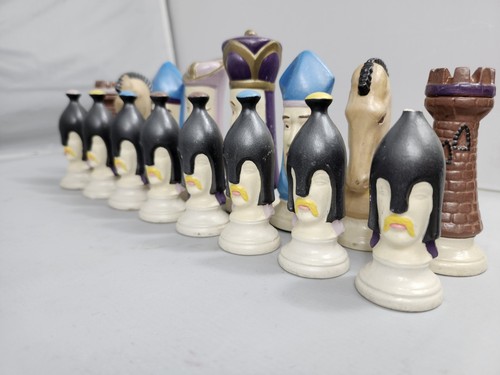 Vintage Ceramic Duncan Mold Blue & Purple Chess Pieces Complete Set of 32 READ - Picture 12 of 12