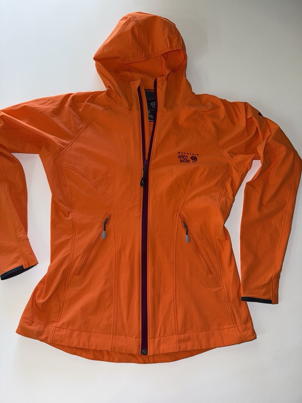 Mountain Hardwear Women’s Softshell Hooded Jacket Orange S Small Outdoor Hiking