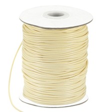 87 Yards 2mm Waxed Polyester Cord with Spool for Jewelry Making, Beige
