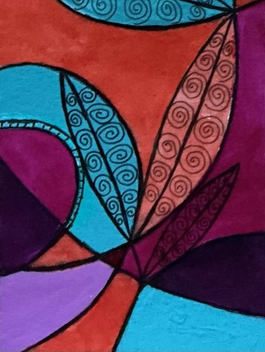 Aceo By Kenna Painting Abstract Swirls 4 Original Art Card 2.5” X 3.5” Signed - Picture 4 of 4