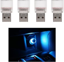 4 PCS USB LED Car Interior Atmosphere Lamp, Plug-in Mini USB LED Light for Auto