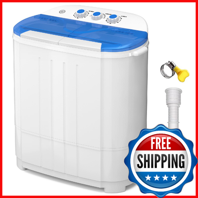 #ad #ad VCJ Portable Twin Tub Washing Machine 14lbs Compact Washer Spinner RV Dorms $159.72