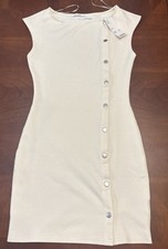 Urban Outfitters Silence + Noise y2k Style Button Up Dress Size M Ivory New NWT