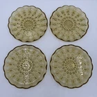 Vtg (4) Anchor Hocking Glass FAIRFIELD Honey Gold/Amber Plates 6 1/2" Vintage