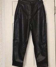 Shinestar Size M Faux Leather Pants Zip Belt Inseam 27