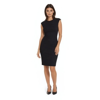 New Antonio Melani Dress Moira Women's Size 12 Black Ponte Sheath $148 Versatile